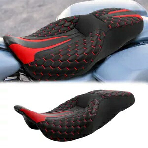 ブラックレッド運転席&助手席ハーレーツーリングCVOロードグライド09-23に適合 Black Red Driver & Passenger Seat Fit For Harley Touring CVO Road Glide 09-23 【並行輸入品】