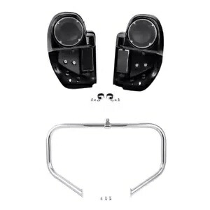 下部通気脚スピーカーポッドクラッシュバーハーレーツーリングロードキング14以降に適合 Lower Vented Leg Speaker Pod Crash Bar Fit For Harley Touring Road King 14-later 【並行輸入品】