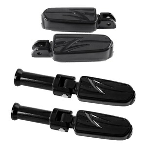 ブラック ドライバー パッセンジャー フットペグ レスト ブラケット ハーレー ソフテイル 2018 以降に適合 Black Driver Passenger Footpegs Rest Bracket Fit For Harley Softail 2018-later 【並行輸入品】