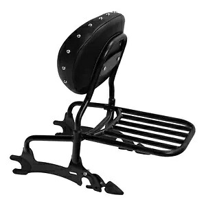 ブラック バックレスト シーシーバー 荷物ラック インディアン ロードマスター クラシック 17-18 に適合 Black Backrest Sissy Bar Luggage Rack Fit For Indian Roadmaster Classic 17-18 【並行輸入品】