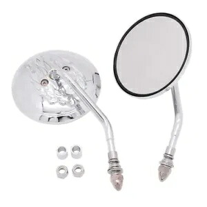 ハーレーダビッドソン フレーム スピリット ライブ トゥ ライド用クローム/ブラック リアビューサイドミラー Chrome/Black Rear View Side Mirror For Harley Davidson Flame Spirit Live to Ride 【並行輸入品】