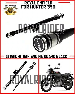 ロイヤルエンフィールドハンター350ストレートバーエンジンガード、ブラックに適合 Fits Royal Enfield HUNTER 350 STRAIGHT BAR ENGINE GUARD, BLACK 【並行輸入品】