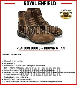 ロイヤル エンフィールド 小隊ブーツに適合 - ブラウン & タン Fits Royal Enfield PLATOON BOOTS - BROWN & TAN 【並行輸入品】