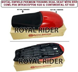 インターセプター 650 & GT 650 のエンフィールド プレミアム ツーリング デュアル シート & レッド カウルに適合 Fits Enfield Premium Touring Dual Seat & Red Cowl For Interceptor 650 & GT 650 【並行輸入品】