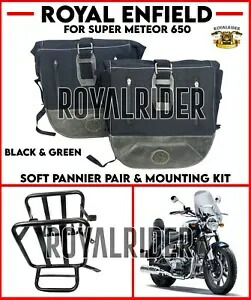 スーパーメテオ 650 用ロイヤルエンフィールドソフトパニアペア & マウンティングキット (ブラック) に適合 Fits Royal Enfield SOFT PANNIER PAIR & MOUNTING KIT(BLACK) For Super Meteor 650 【並行輸入品】