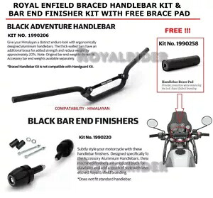 エンフィールド ヒマラヤン & スクラム 411 ブレースハンドルバー & バーエンドウェイト & ブレースパッドに適合 Fits Enfield HIMALAYAN & SCRAM 411 BRACED HANDLEBAR & BAREND WEIGHT & BRACE PAD 【並行輸入品】