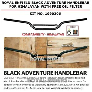 ロイヤル エンフィールド ヒマラヤ「ブラック アドベンチャー ハンドルバー キット」に適合 - 無料オイルフィルター Fits Royal Enfield HIMALAYAN \