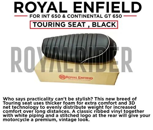 ロイヤル エンフィールド プレミアム ツーリング シート、INT 650 & コンチネンタル GT 650 用ブラックに適合 Fits Royal Enfield Premium Touring Seat , Black For INT 650 & Continental GT 650 【並行輸入品】