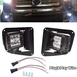 14-U??P トヨタ タンドラ下部バンパー 24 ワットフォグ LED ライトブラケット + プラグ N プレイワイヤー For 14-UP Toyota Tundra Lower Bumper 24W Fog LED Light Bracket+Plug N Play Wire 【並行輸入品】