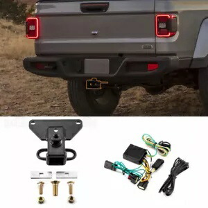 20-21 22 23 24 ジープ グラディエーター JT 2 ''トレーラーヒッチレシーバー + 配線ハーネス For 20-21 22 23 24 Jeep Gladiator JT 2'' Trailer Hitch Receiver +Wiring Harness 【並行輸入品】