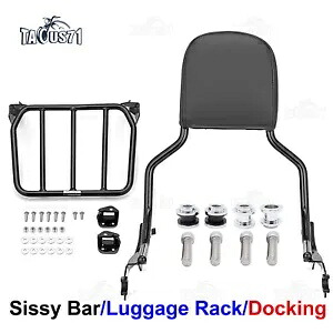 ハーレー 18+ ファットボブ用 取り外し可能バックレスト シーシーバー/荷物ラック/ドッキングマウント For Harley 18+ Fat Bob Detachable Backrest Sissy Bar/Luggage Rack/Docking Mounts 【並行輸入品】 42,240円