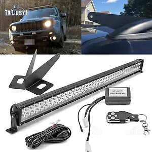 15-22 23 ジープ レネゲード BU 42 インチ ストレート LED ライトバー ルーフ ブラケット マウント ワイヤー用 For 15-22 23 Jeep Renegade BU 42\