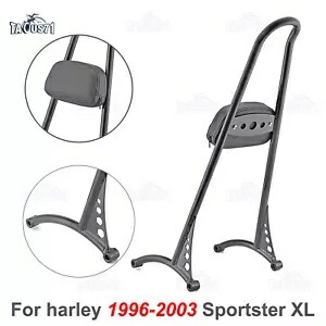 バックレスト パッド付き 96-03 ハーレー スポーツスター アイアン XL 883 1200 21 インチ ブラック シーシーバー用 Backrest w/Pad For 96-03 Harley Sportster Iron XL 883 1200 21\