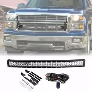 180W 32インチ LED ライトバー グリル取り付けキット シボレー シルバラード 1500 2014-2018用 180W 32'' LED Light Bar Grille Mounting Kit for Chevy Silverado 1500 2014-2018 【並行輸入品】