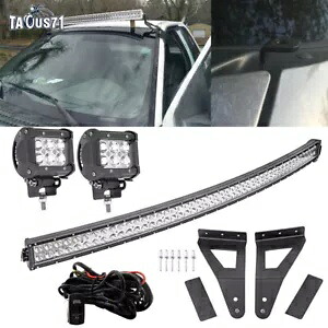 2004-2018 フォード F150 ルーフ 52 インチ湾曲 LED ライトバー + 3 ''ポッド + ワイヤーキット For 2004-2018 Ford F150 Roof 52inch Curved LED Light Bar +3'' Pods+ Wire Kit 【並行輸入品】