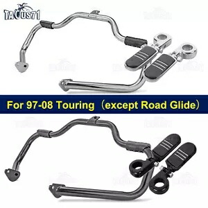 ハーレーロードキングストリートグライド用ハイウェイクラッシュバーフットペグクランプエンジンガード Highway Crash Bar Foot Peg Clamp Engine Guard For Harley Road King Street Glide 【並行輸入品】