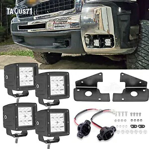 07-09 10 11 12 13 シルバラード 1500 24 ワット * 4 LED フォグライトポッド + バンパーブラケット + ワイヤー For 07-09 10 11 12 13 Silverado 1500 24W*4 LED Fog Light Pod+Bumper Bracket+Wire 【並行輸入品】