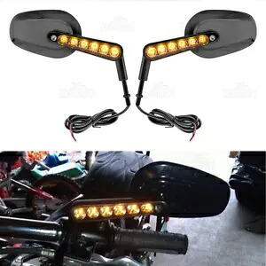 オートバイ LED ターンシグナルバックミラーハーレーダビッドソン VROD ツーリングダイナ Motorcycle LED Turn Signal Rearview Mirror For Harley Davidson VROD Touring Dyna 【並行輸入品】