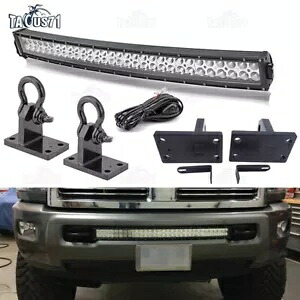 湾曲した 32 インチ LED ライトバーバンパーマウントブラケット牽引フック RAM 2500 3500 4500 Curved 32'' LED Light Bar Bumper Mount Bracket Tow Hook For RAM 2500 3500 4500 【並行輸入品】