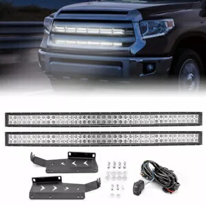 2014-2021 トヨタ タンドラ アッパーグリル デュアル 42 インチ LED ライトバー コンボ (240W*2) For 2014-2021 Toyota Tundra Upper Grille Dual 42\