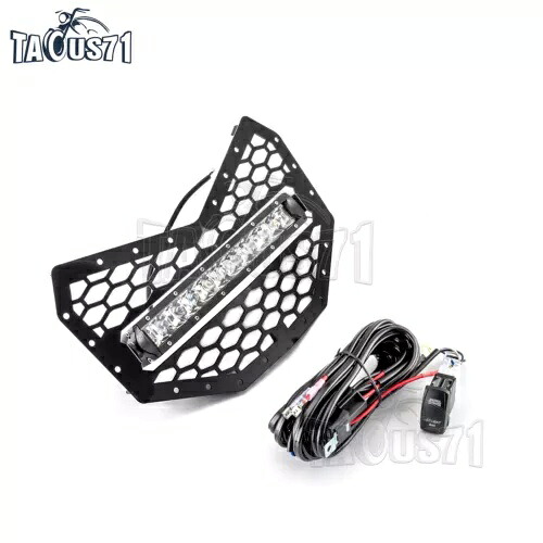 フロント ブラック UTV メッシュ グリル 11 インチ LED ライトバー 2017-2024 Can-Am Maverick X3 用 Front Black UTV Mesh Grille 11\