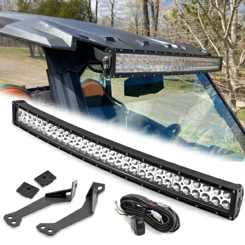 POLARIS RZR XP 1000 900 32インチ 180W 湾曲 LED ライトバー アッパールーフブラケットに適合 FIT POLARIS RZR XP 1000 900 32\