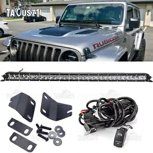18-UP ジープラングラー JL 31 インチ 150W スリム LED ライトバーフードアッパーブラケットキット用 For 18-UP Jeep Wrangler JL 31'' 150W Slim LED Light Bar Hood Upper Bracket Kit 【並行輸入品】