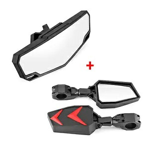 WEISEN UTV オフロード リアサイド & センターミラー 2021-2024 RZR トレイル/トレイル S 用 WEISEN UTV Off-Road Rear Side & Center Mirrors For 2021-2024 RZR Trail /Trail S 【並行輸入品】