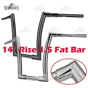 14インチ ライズ エイプ バー ファット 1-1/2インチ ホーンハンドルバー ハーレー ロードグライド スポーツスター ダイナ用 14'' Rise Ape Bar Fat 1-1/2\