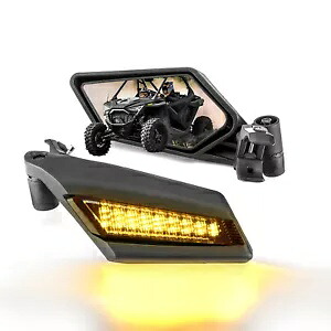 WEISEN アップグレードサイドレーシングミラー LED ライト付きポラリス RZR XP 1000 2014-24 用 WEISEN Upgraded Side Racing Mirrors W/LED Lights For Polaris RZR XP 1000 2014-24 【並行輸入品】