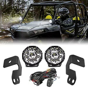 5インチ ラウンドLEDドライビングライトポッド+Aピラーマウント+ワイヤー POLARIS RZR XP 1000 2023用 5\