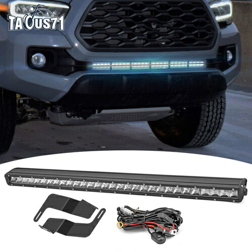 バンパーグリル 31 インチ シングルロー LED ライトバーマウントワイヤーキット トヨタ タコマ 16+ に適合 Bumper Grille 31\