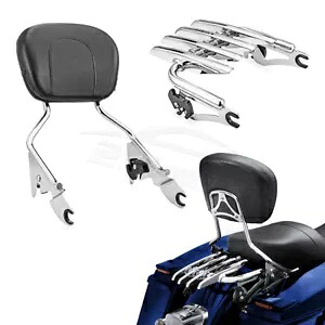 取り外し可能なバックレスト シーシーバー + 荷物ラック ハーレー ストリート グライド 2009-2024 用 Detachables Backrest Sissy Bar+Luggage Rack for Harley Street Glide 2009-2024 【並行輸入品】