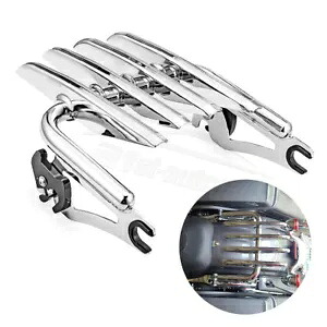クローム 取り外し可能な荷物ラック 09-24 ハーレーロード ストリート グライド スペシャル 2024 用 Chrome Detachable Luggage Rack For 09-24 Harley Road Street Glide Special 2024 【並行輸入品】