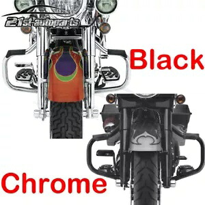 フロント口ひげエンジンガードクラッシュバーハーレーツーリングロードキングエレクトラグライド用 Front Mustache Engine Guard Crash Bar For Harley Touring Road King Electra Glide 【並行輸入品】