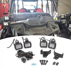 2008-23 ポラリス RZR 800/900/XP 1000 A ピラー 4 個 LED ライトポッドマウントワイヤー用 For 2008-23 Polaris RZR 800/900/XP 1000 A-Pillar 4Pcs LED Light Pods Mount Wire 【並行輸入品】