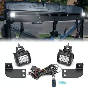 リアルーフピラー 18 ワット LED ポッドマウントワイヤーキットポラリスレンジャー 500 570 XP 1000 Rear Roof Pillar 18W LED Pods Mounts Wire Kit For Polaris Ranger 500 570 XP 1000 【並行輸入品】