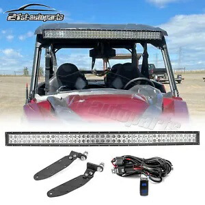 2016-24 ポラリス一般 1000 42 インチ LED カーブライトバー + アッパールーフマウント + ワイヤー For 2016-24 Polaris General 1000 42\