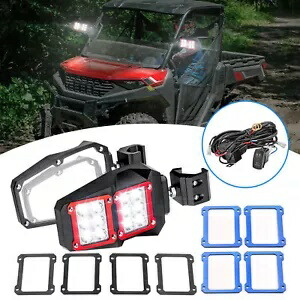 サイドミラー LED ライト + ワイヤー付き ポラリスレンジャー 500 570 XP 900 1000 プロフィットケージ用 Side Mirror w/LED Light+Wire For Polaris Ranger 500 570 XP 900 1000 Pro-Fit Cage 【並行輸入品】