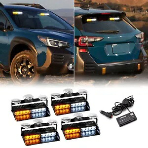 4X8 LED ダッシュ ストロボ ライト 安全警告アンバー/ホワイト スバル インプレッサ アウトバック用 4X8 LED Dash Strobe Lights Safety Warning Amber/White For Subaru Impreza Outback 【並行輸入品】 40,755円
