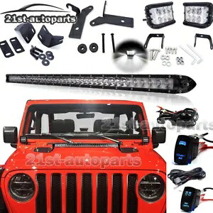 ジープラングラー JL オーバーフード 31 インチ LED バーピラーポッドライトブラケットキット スイッチ付き For Jeep Wrangler JL Over Hood 31\