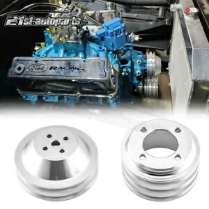 ビレットクランクシャフト + ウォーターポンププーリー V ベルトスモールブロックフォード 400M 4 ボルト Billet Crankshaft + Water Pump Pulley V-Belt For Small Block Ford 400M 4 Bolt 【並行輸入品】
