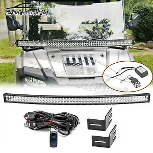 2014+ ホンダ パイオニア 1000/700 フード 50 インチ湾曲 LED ライトバーブラケットワイヤーキット For 2014+ Honda Pioneer 1000/700 Hood 50\