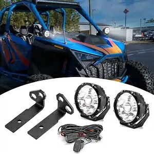5 インチ ラウンド スポット ビーム ポッド、A ピラー マウント ワイヤー キット付き Polaris RZR PRO R/TURBO R 用 5\
