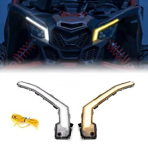 フロント LED シグネチャー ターンシグナル ライト Can-Am マーベリック X3 XDS XRS 2017-2024 用 Front LED Signature Turn Signal Lights For Can-Am Maverick X3 XDS XRS 2017-2024 【並行輸入品】
