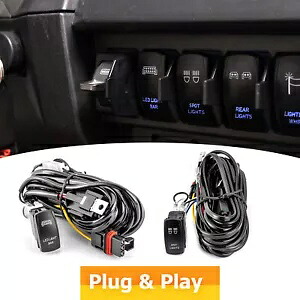 LED ライトバー + スポット ライト ポラリスレンジャー 1000/570 パルスバスバー用ワイヤーハーネス LED Light Bar+Spot Lights Wire Harness For Polaris Ranger 1000/570 Pulse Busbar 【並行輸入品】