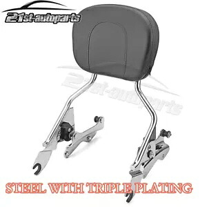 クローム シーシーバー バックレスト パッド + 4 点ドッキング 14+ ハーレー ツーリング FLHR FLHX 用 Chrome Sissy Bar Backrest Pad+4 Point Docking For 14+ Harley Touring FLHR FLHX 【並行輸入品】