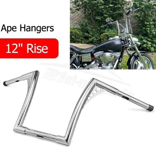 クロームライズ 12インチ エイプハンガーファットバー 1.25インチ ハンドルバー ハーレーカスタムスポーツスター用 Chrome Rise 12\