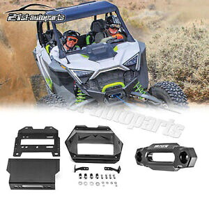 UTV 隠しウインチマウントプレート + 6 インチホーズフェアリードポラリス RZR ターボ R/プロ R UTV Hidden Winch Mount Plate+6\