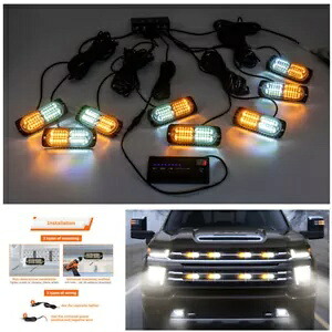日産 タイタン XD フロンティア用 24 LED 緊急警告ハザード ストロボ ライト 8 個 8PCS 24-LED Emergency Warning Hazard Strobe Lights For Nissan Titan XD, Frontier 【並行輸入品】